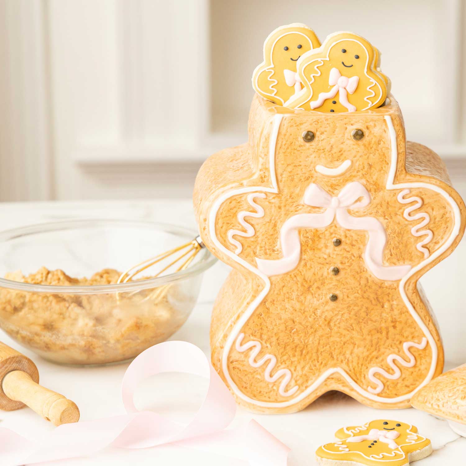 Gingerbread Man Ceramic Cookie Jar
