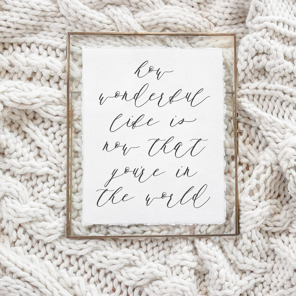 Glass Table Frame & Cards - How Wonderful Life Is Now