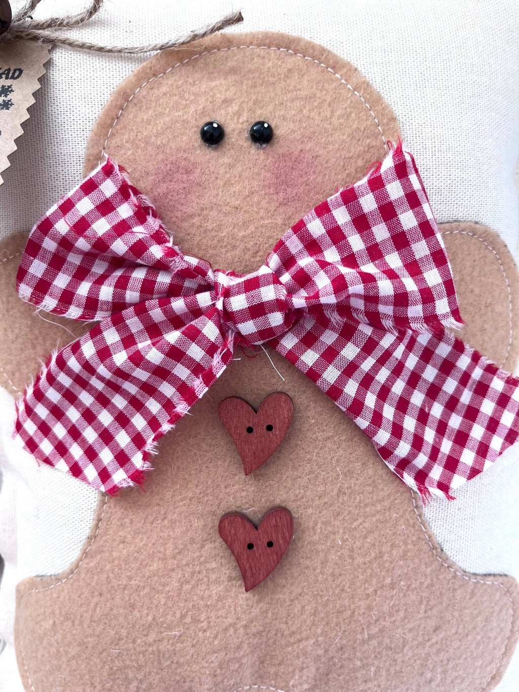 Primitive Gingerbread Hanging Pillow