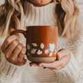 Fall Leaves Orange Stoneware Coffee Mug