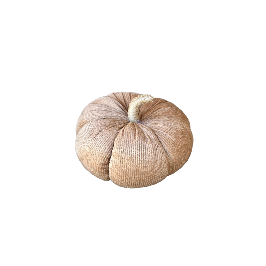 Large Tan Corduroy Pumpkin