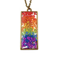 Rainbow Queen Annes Lace Flower Necklace