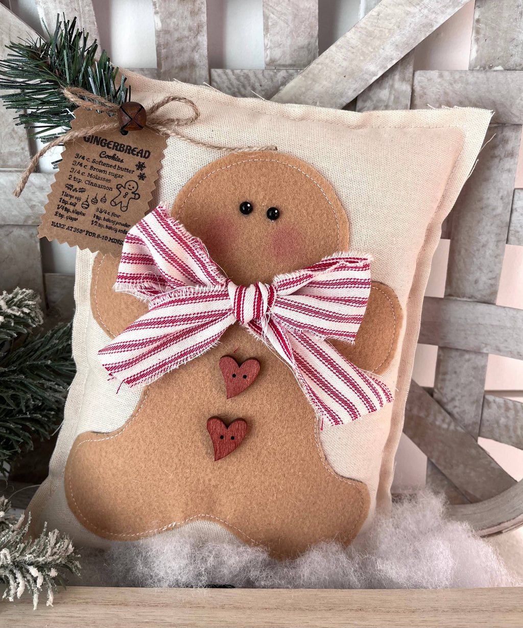 Primitive Gingerbread Decorative Pillow