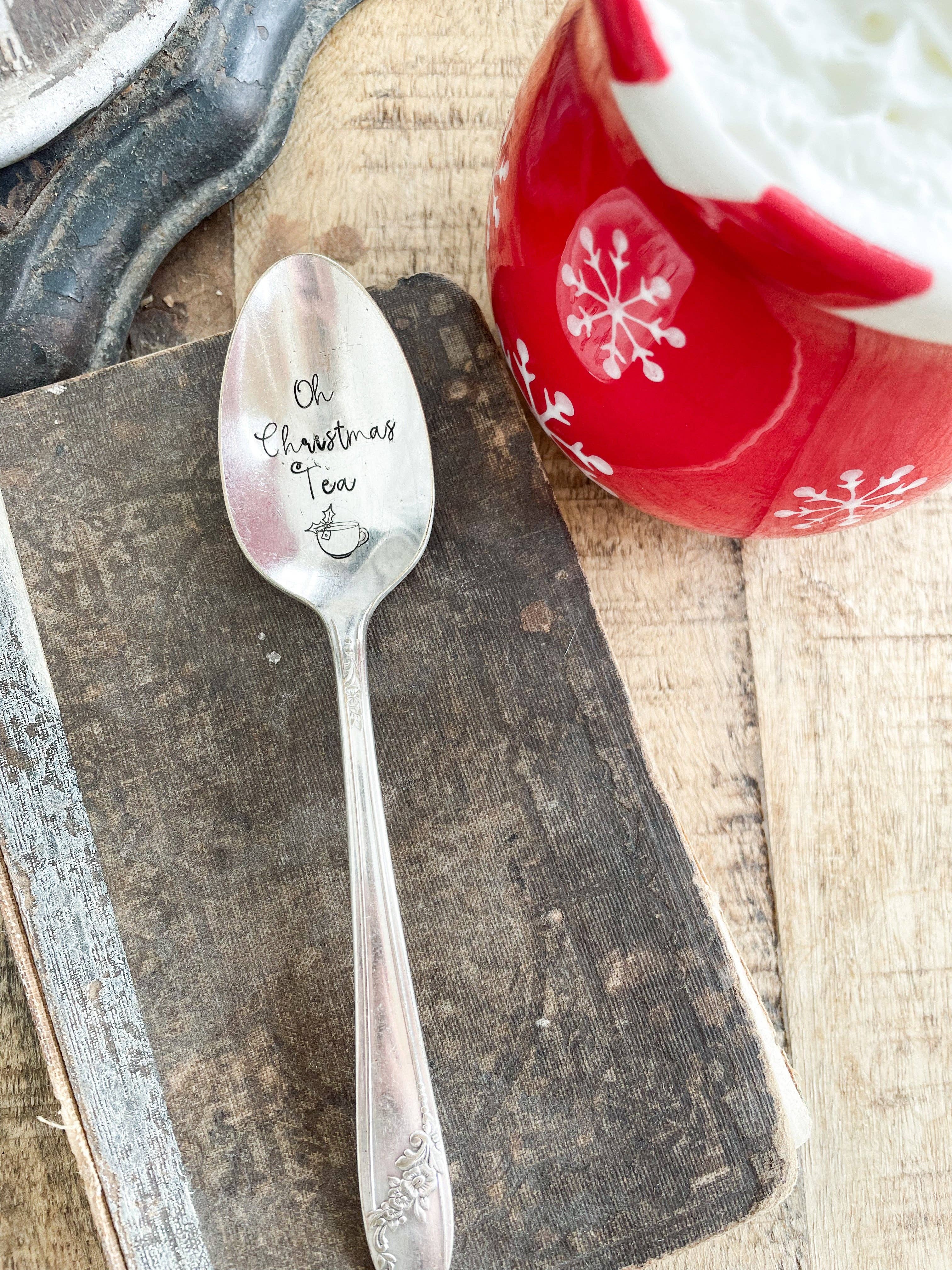Oh Christmas Tea Vintage Stamped Spoon