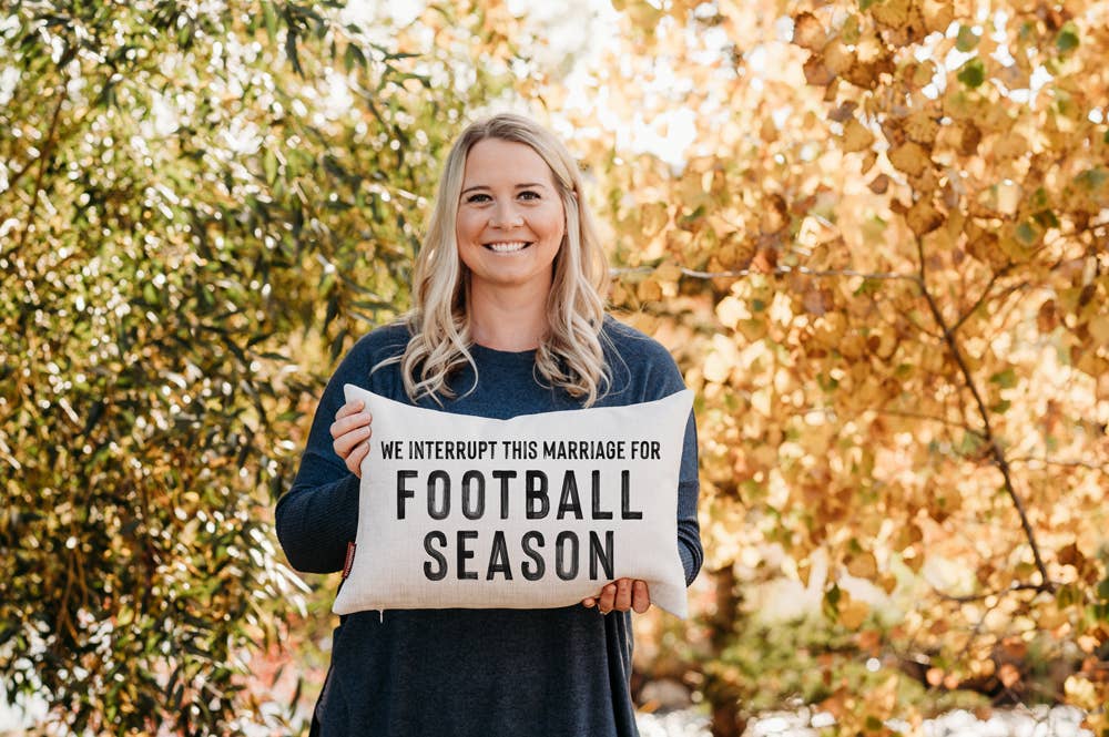 Football Season Fall Throw Pillow Cover