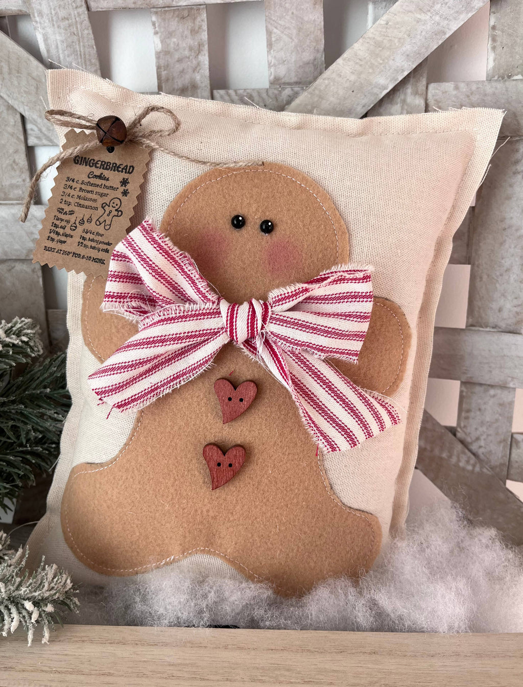 Primitive Gingerbread Decorative Pillow