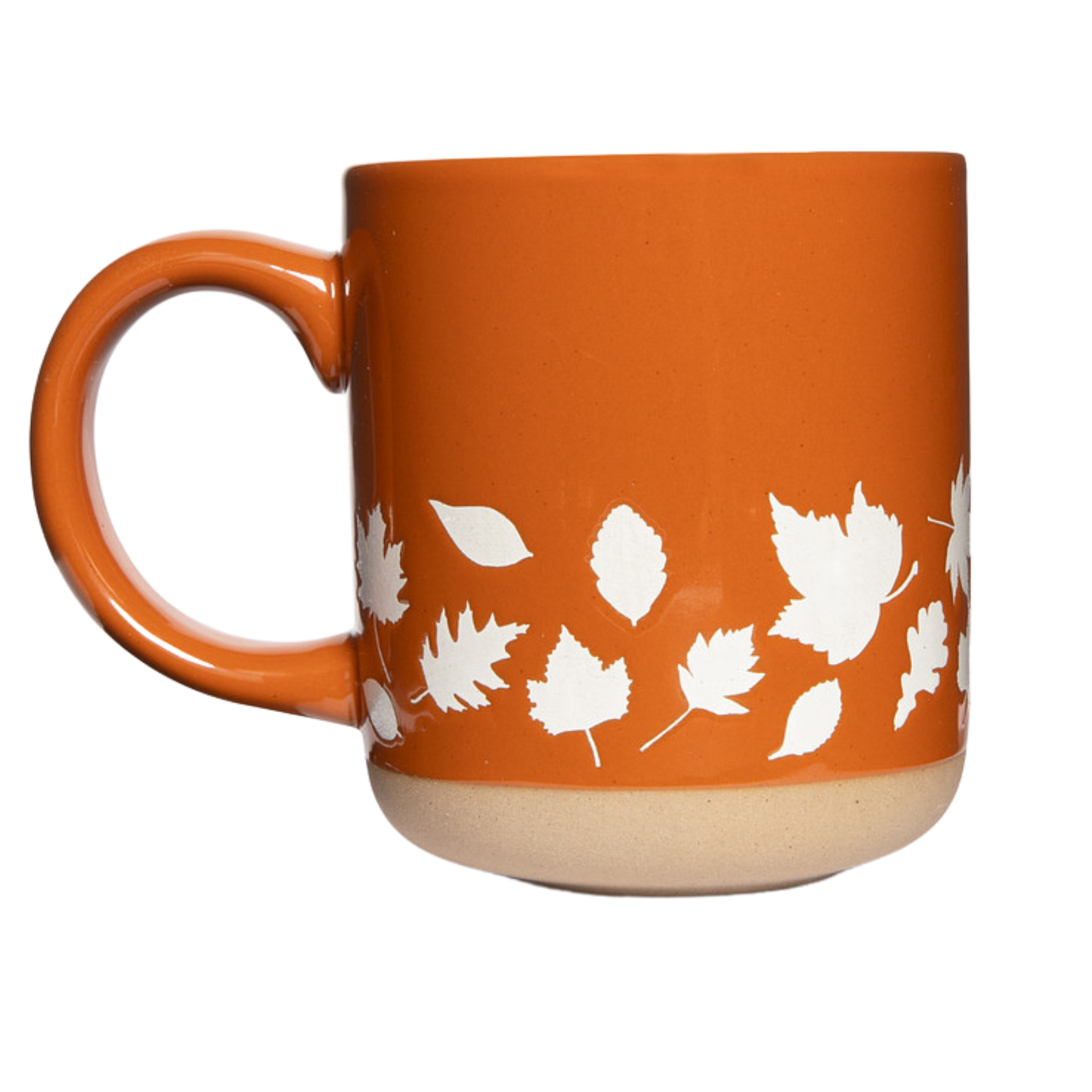 Fall Leaves Orange Stoneware Coffee Mug