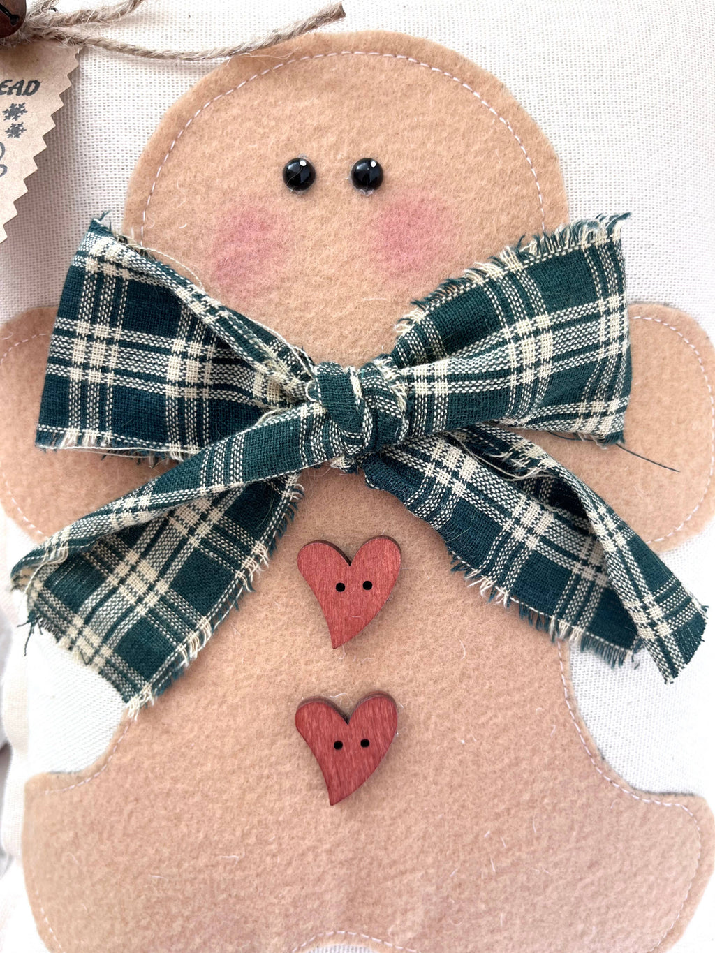 Primitive Gingerbread Hanging Pillow