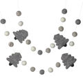 Christmas Tree Felt Ball Garland Home Decor- Gray & White