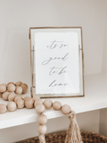 Glass Table Frame + Card - It's So Good To Be Home