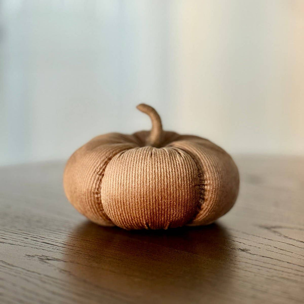 Large Tan Corduroy Pumpkin