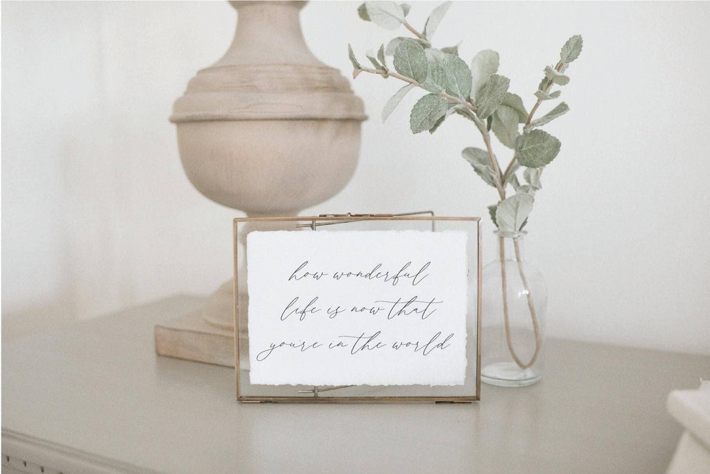 Glass Table Frame & Cards - How Wonderful Life Is Now