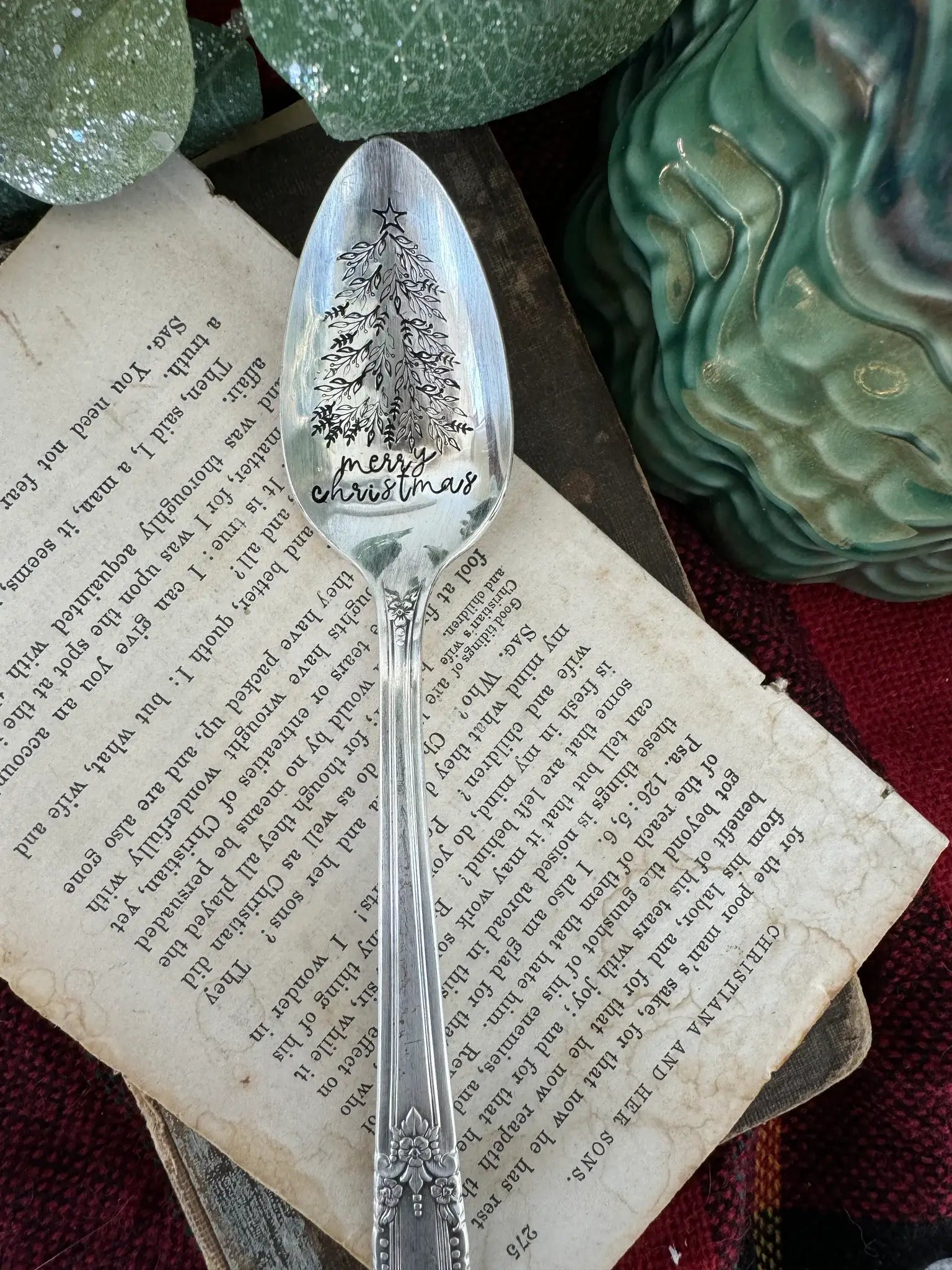 Merry Christmas Vintage Stamped Spoon