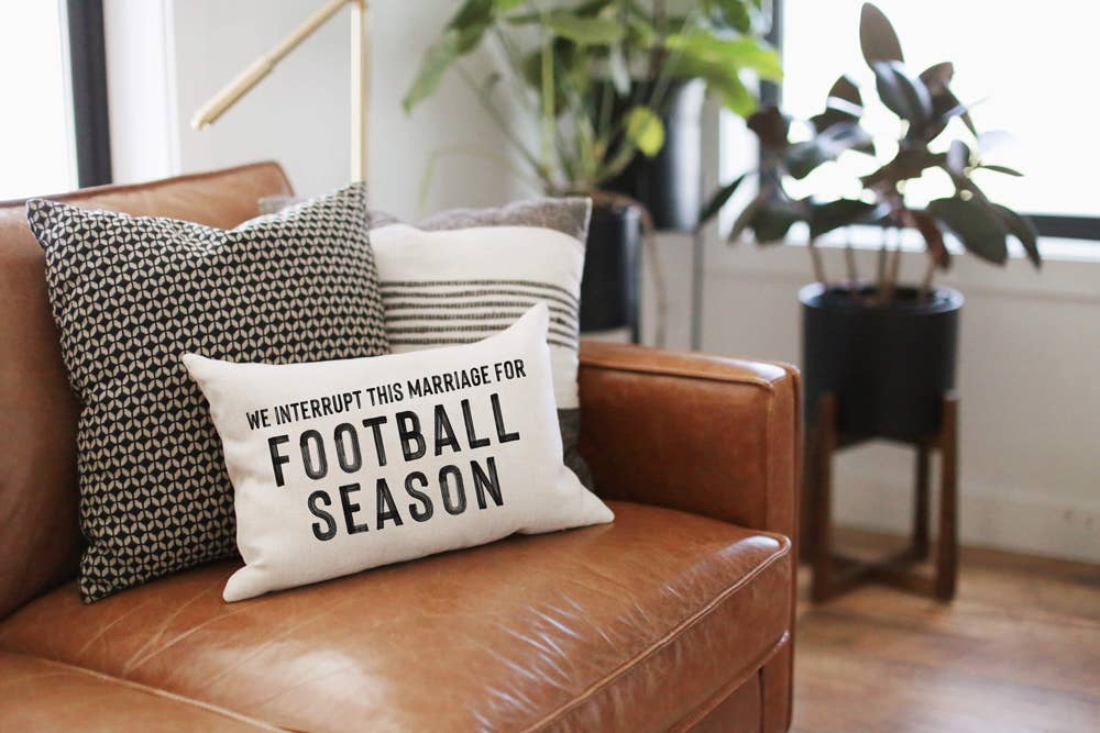 Football Season Fall Throw Pillow Cover