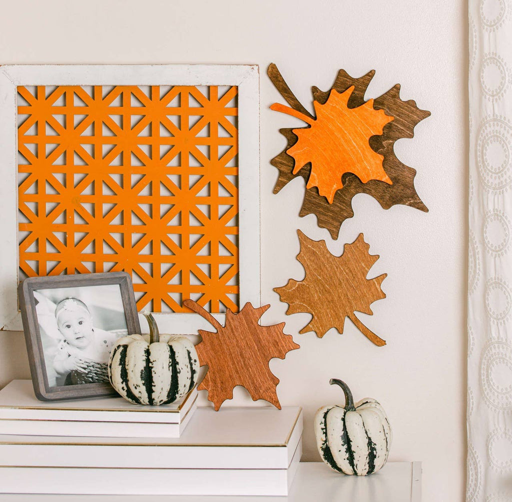 Wood Maple Leaf Cutout