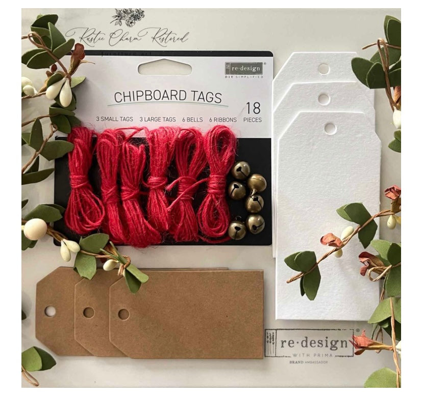 Christmas chipboard tags