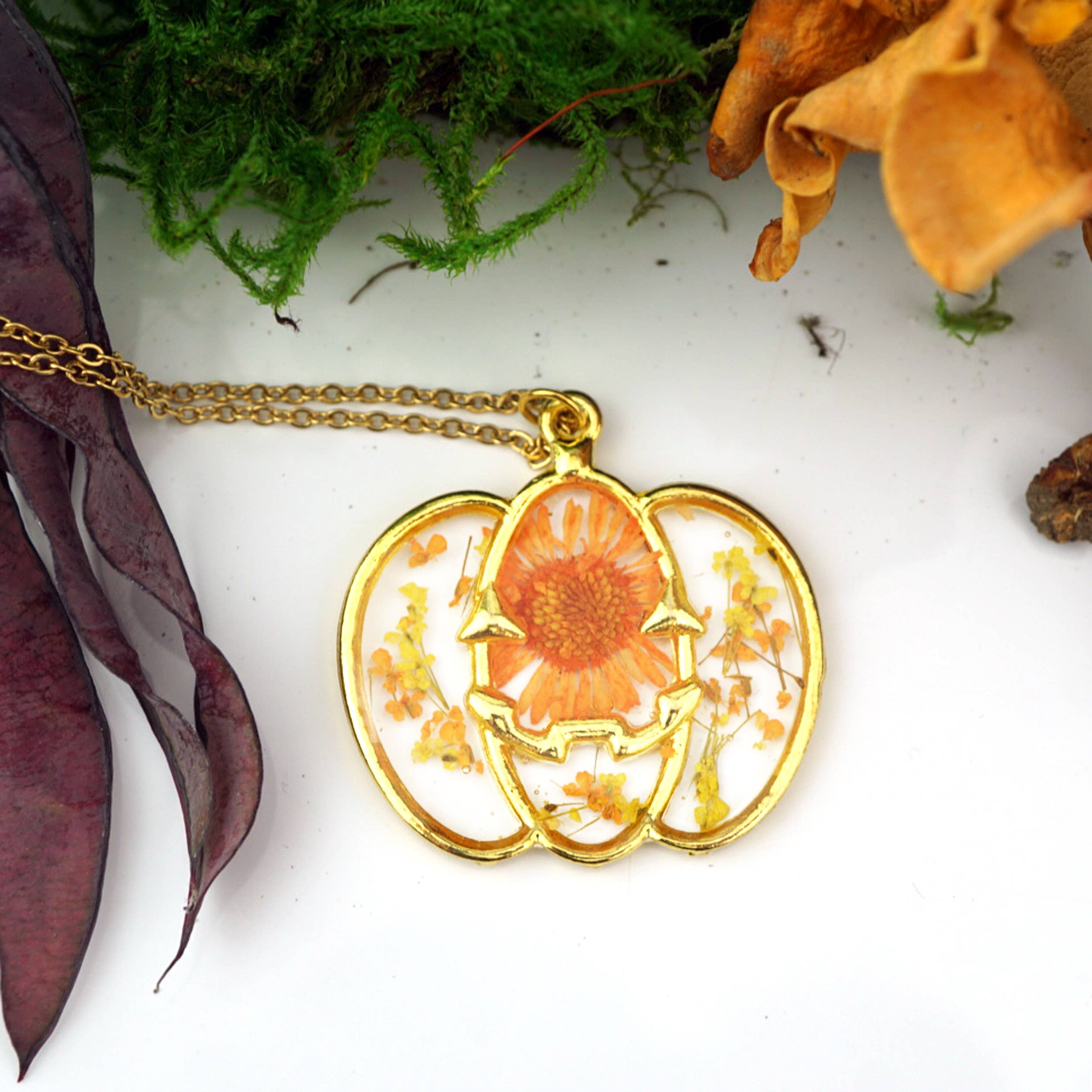 Gold Pumpkin Necklace