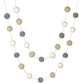 Almond, Gray & White Felt Ball Garland