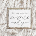 Glass Table Frame + Card - I Love You More Than Football