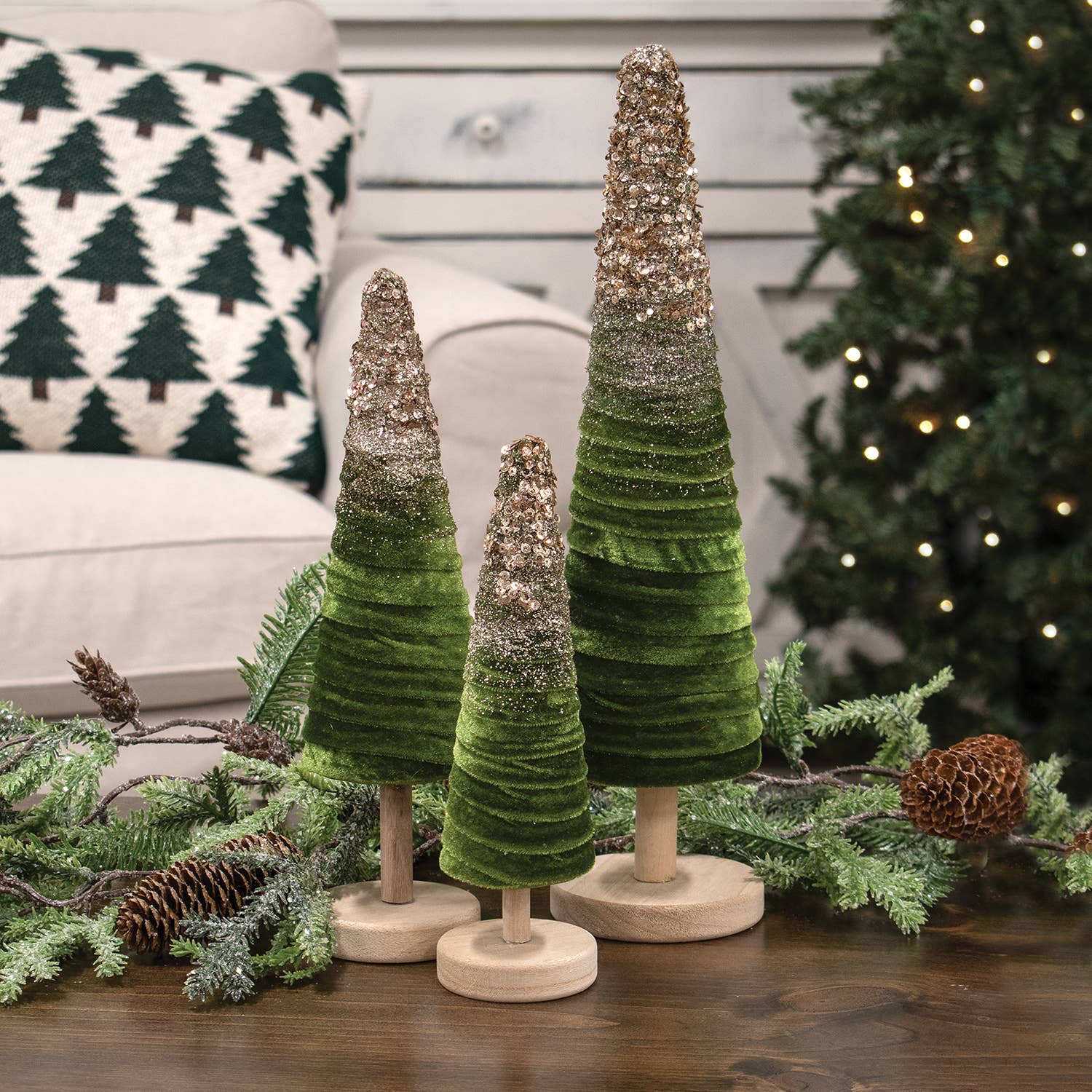 Small Sparkle Velvet Christmas Tree