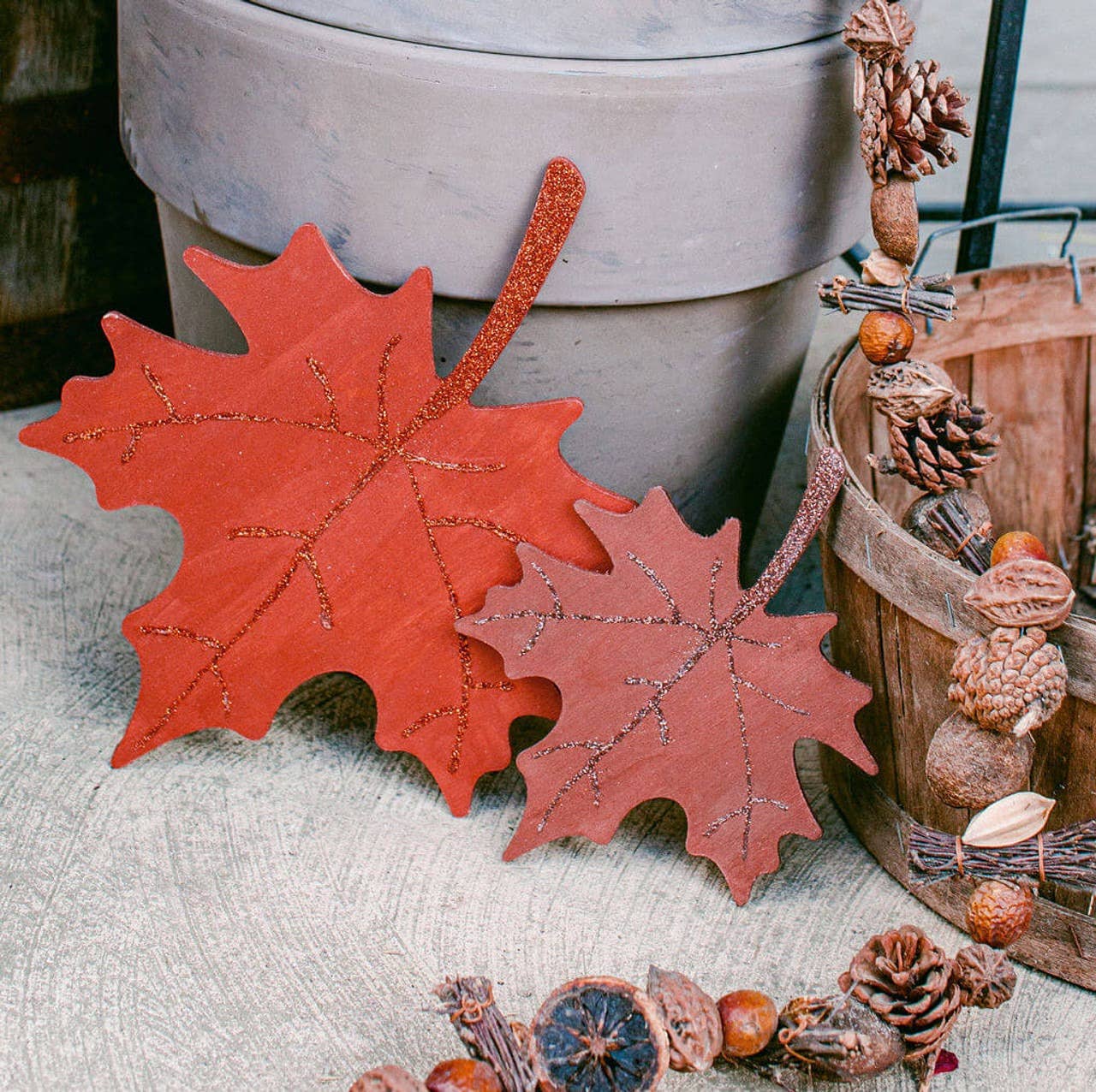 Wood Maple Leaf Cutout